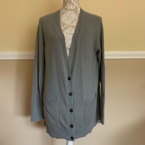 AEO American Eagle Super Soft Gray Oversized Button Cardigan Fuzzy Large